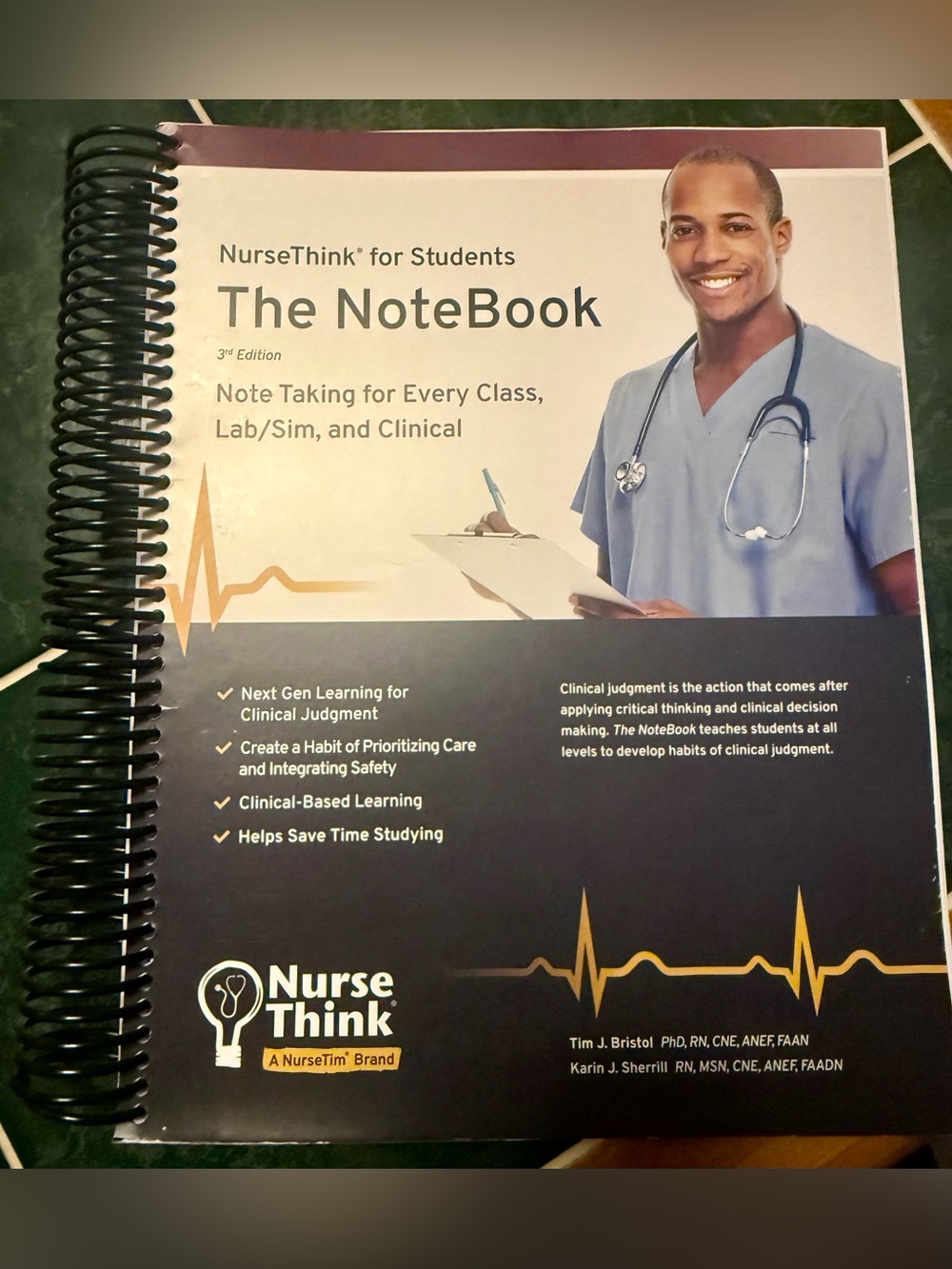 NurseThink The NoteBook - Student Nursing learning templates in Black & Cream